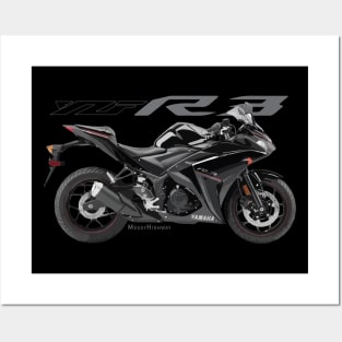 Yamaha R3 18 black, sl Posters and Art